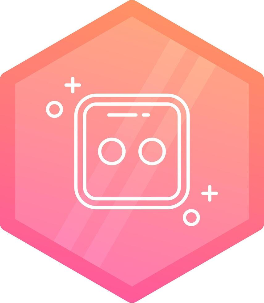 Dice two Gradient polygon Icon vector