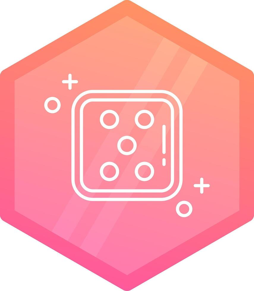 Dice five Gradient polygon Icon vector