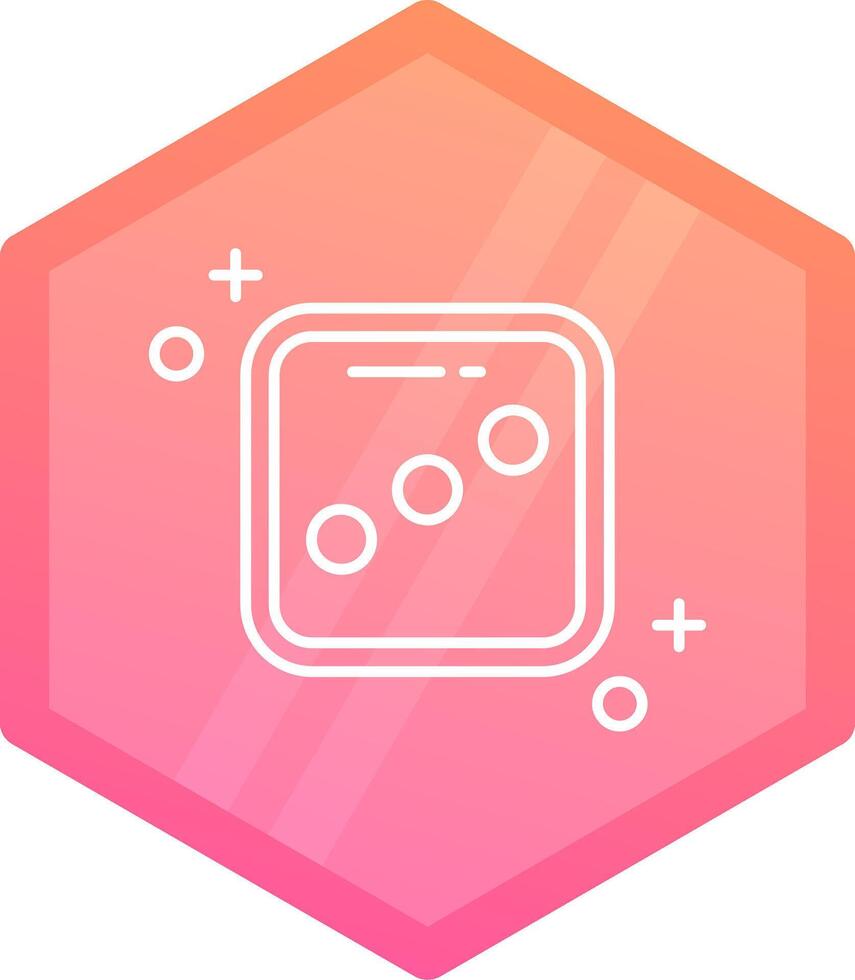 Dice three Gradient polygon Icon vector