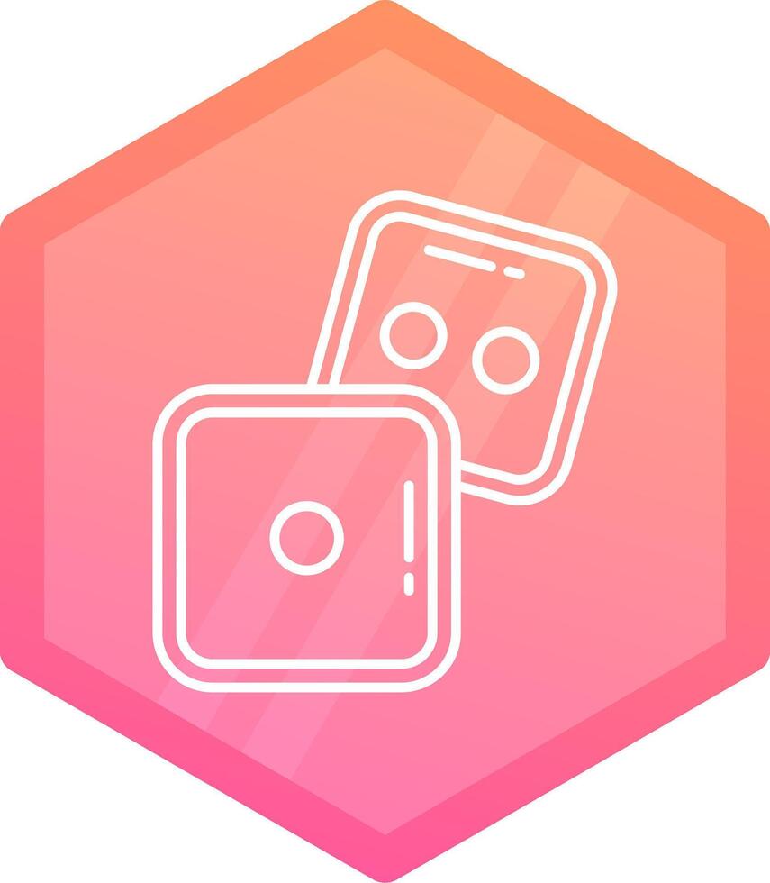 Dice Gradient polygon Icon vector