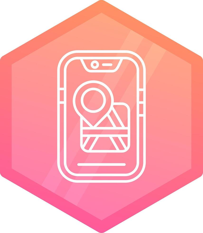 Map location Gradient polygon Icon vector