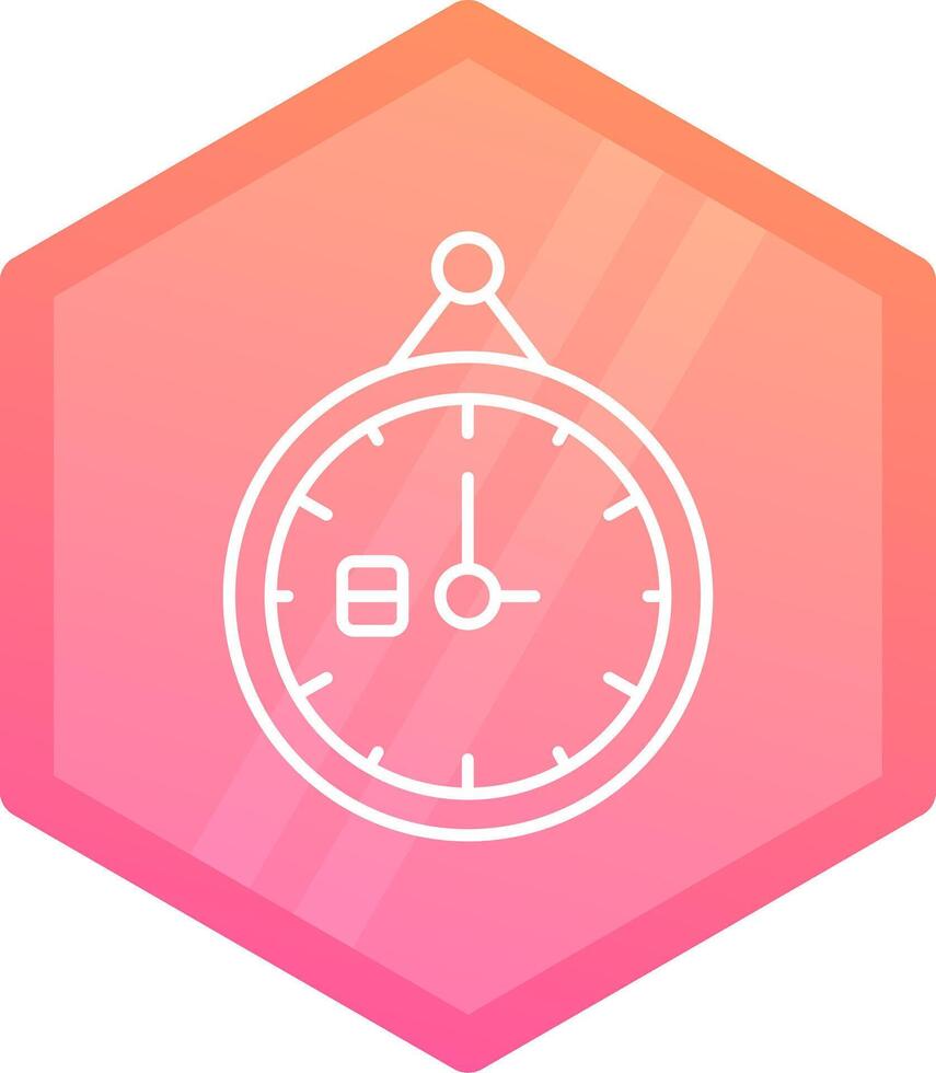 Clock Gradient polygon Icon vector