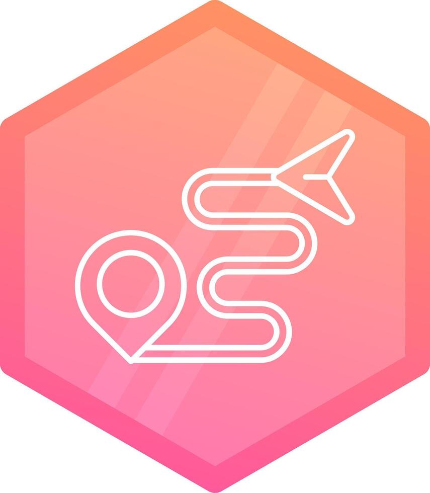 Route Gradient polygon Icon vector
