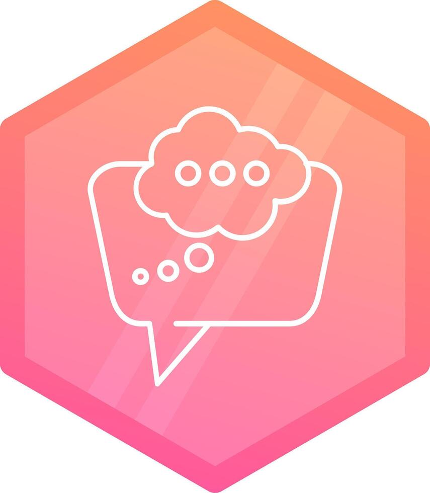 Thinking Gradient polygon Icon vector