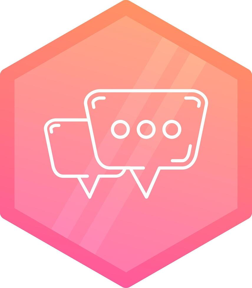 Chat bubbles Gradient polygon Icon vector