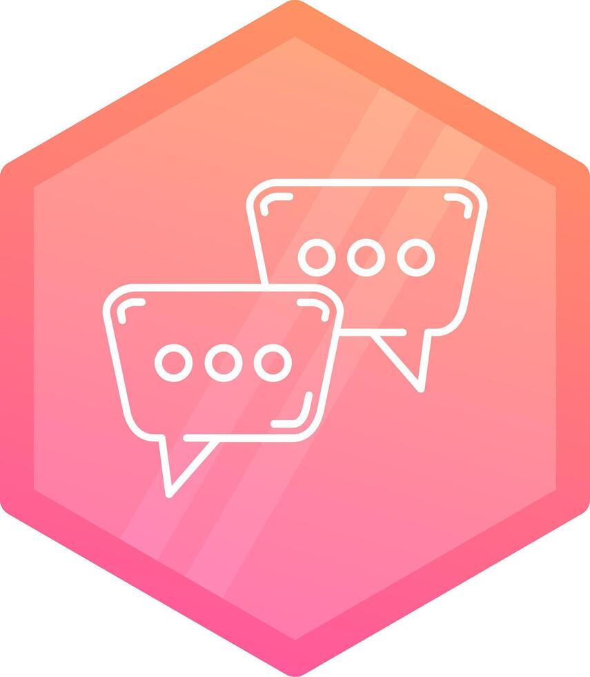 Speech bubbles Gradient polygon Icon vector