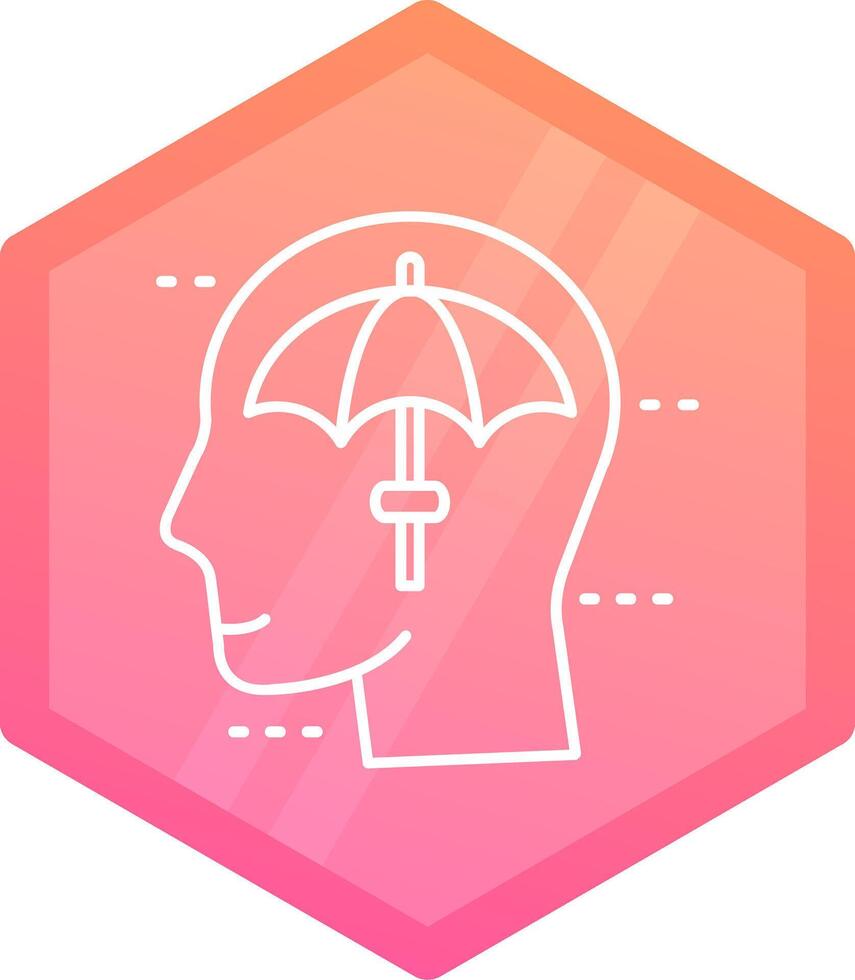 Umbrella Gradient polygon Icon vector