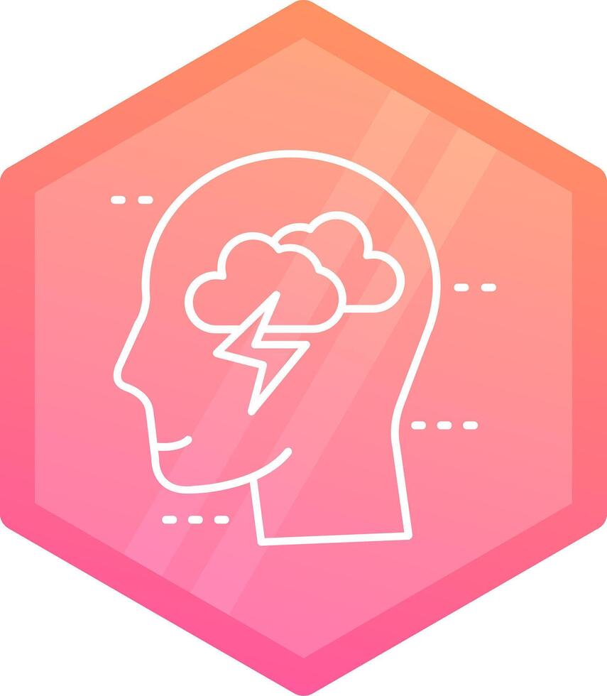 Brainstorm Gradient polygon Icon vector