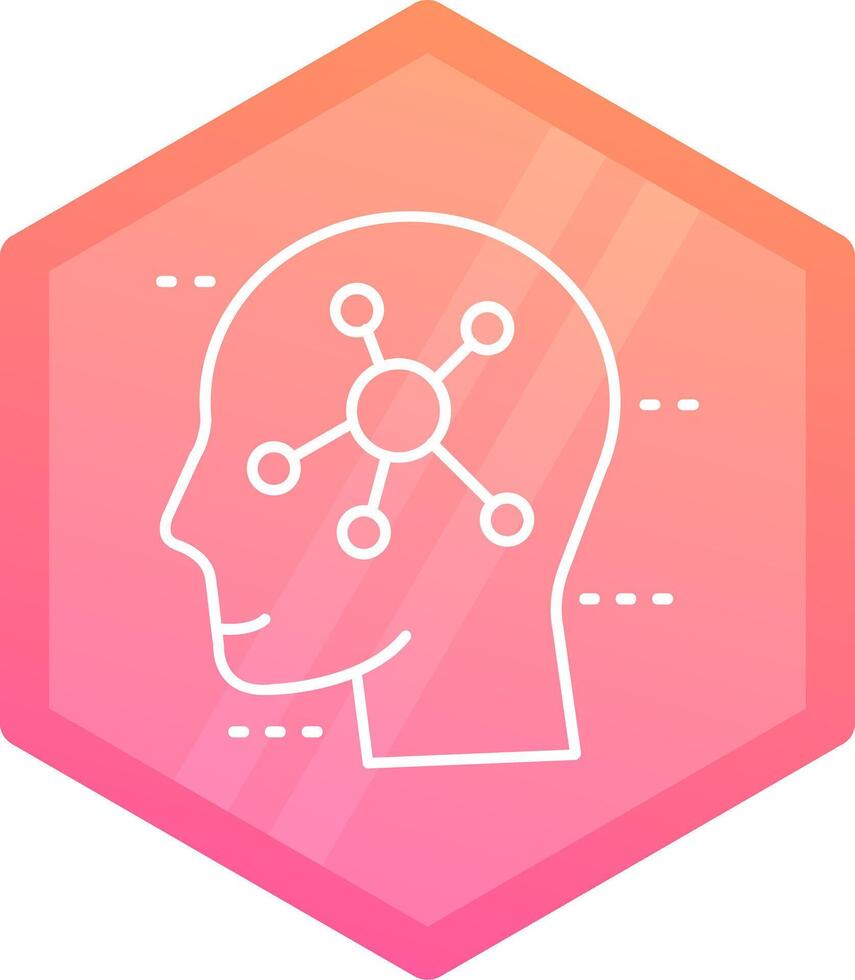 Psychology Gradient polygon Icon vector