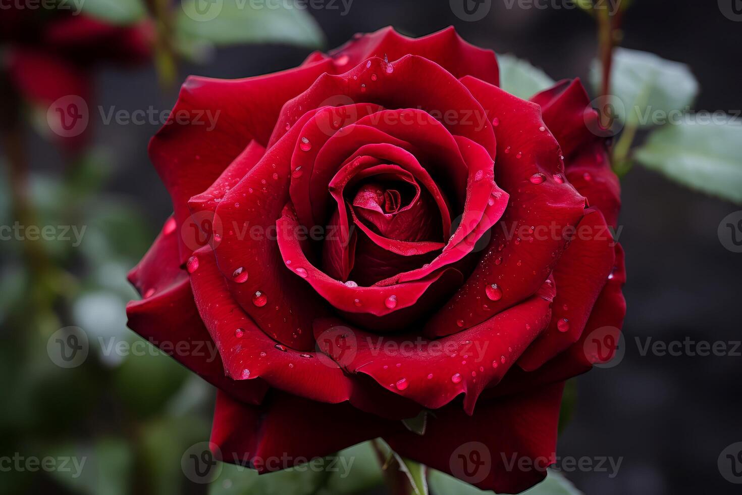 AI generated Resplendent Majestic ruby rose. Generate Ai photo