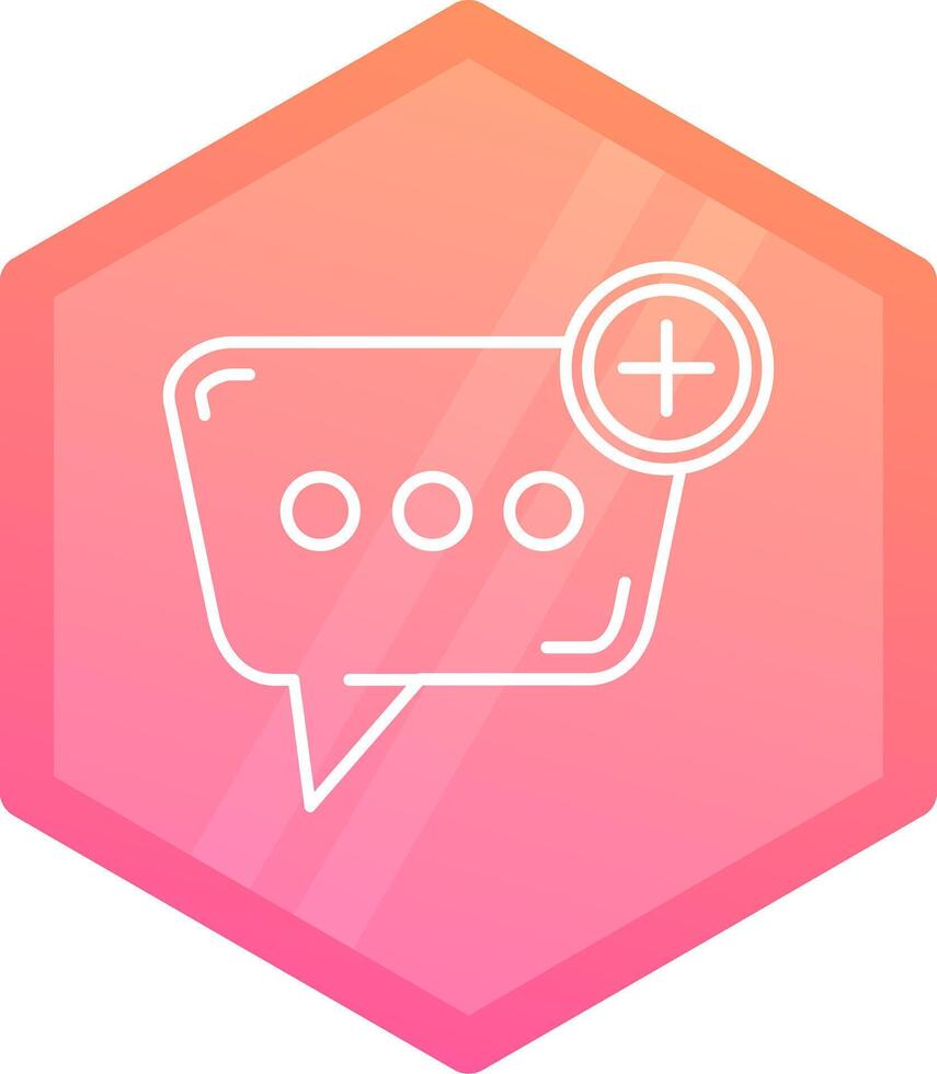 New message Gradient polygon Icon vector