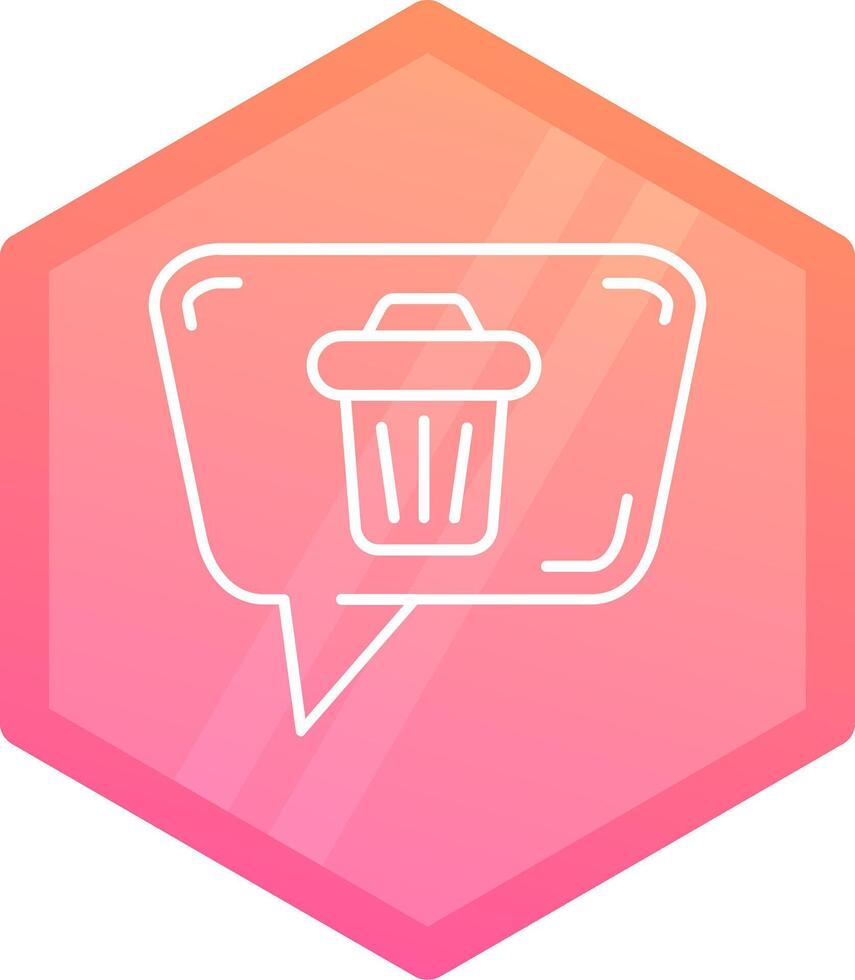 Delete message Gradient polygon Icon vector