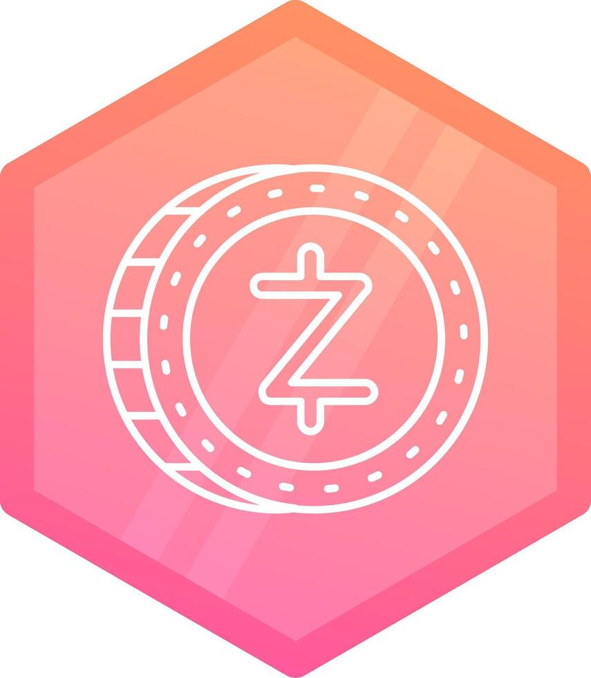 zcash degradado polígono icono vector