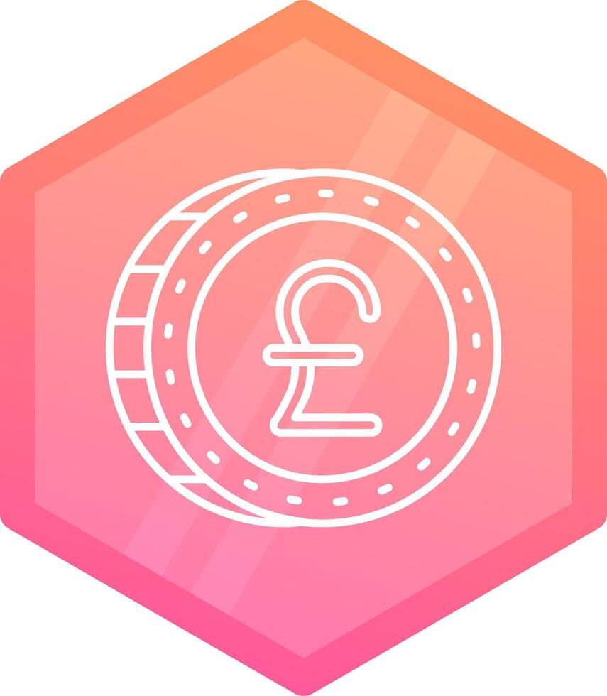 Pound Gradient polygon Icon vector