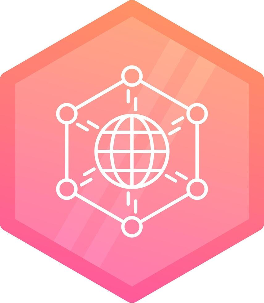 Network Gradient polygon Icon vector