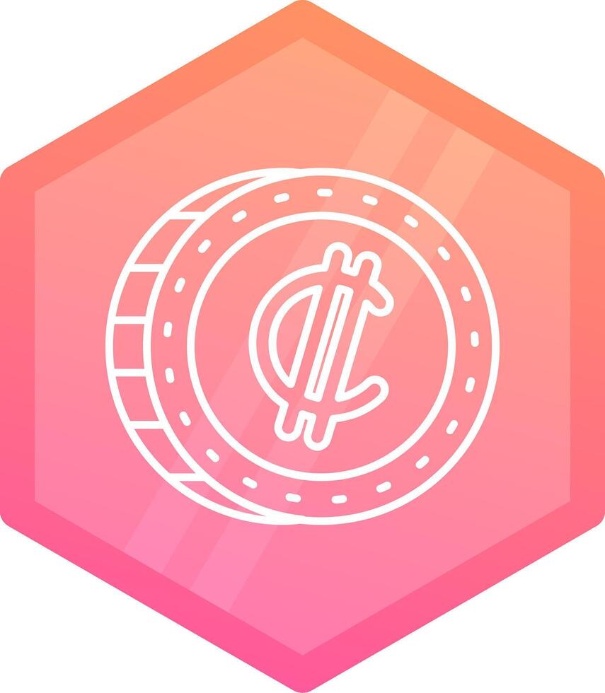 Colon Gradient polygon Icon vector