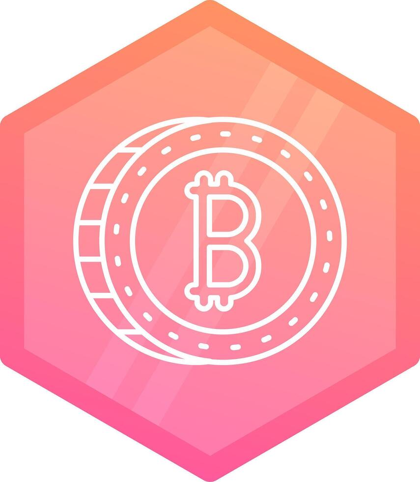 Bitcoin Gradient polygon Icon vector