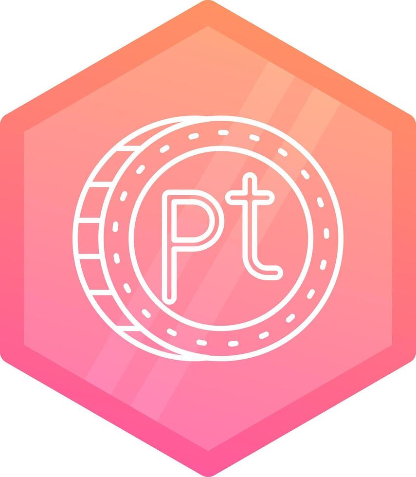 Peseta Gradient polygon Icon vector