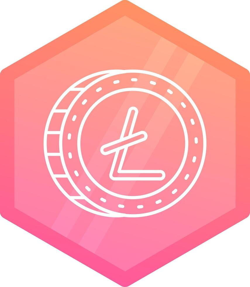 Litecoin Gradient polygon Icon vector