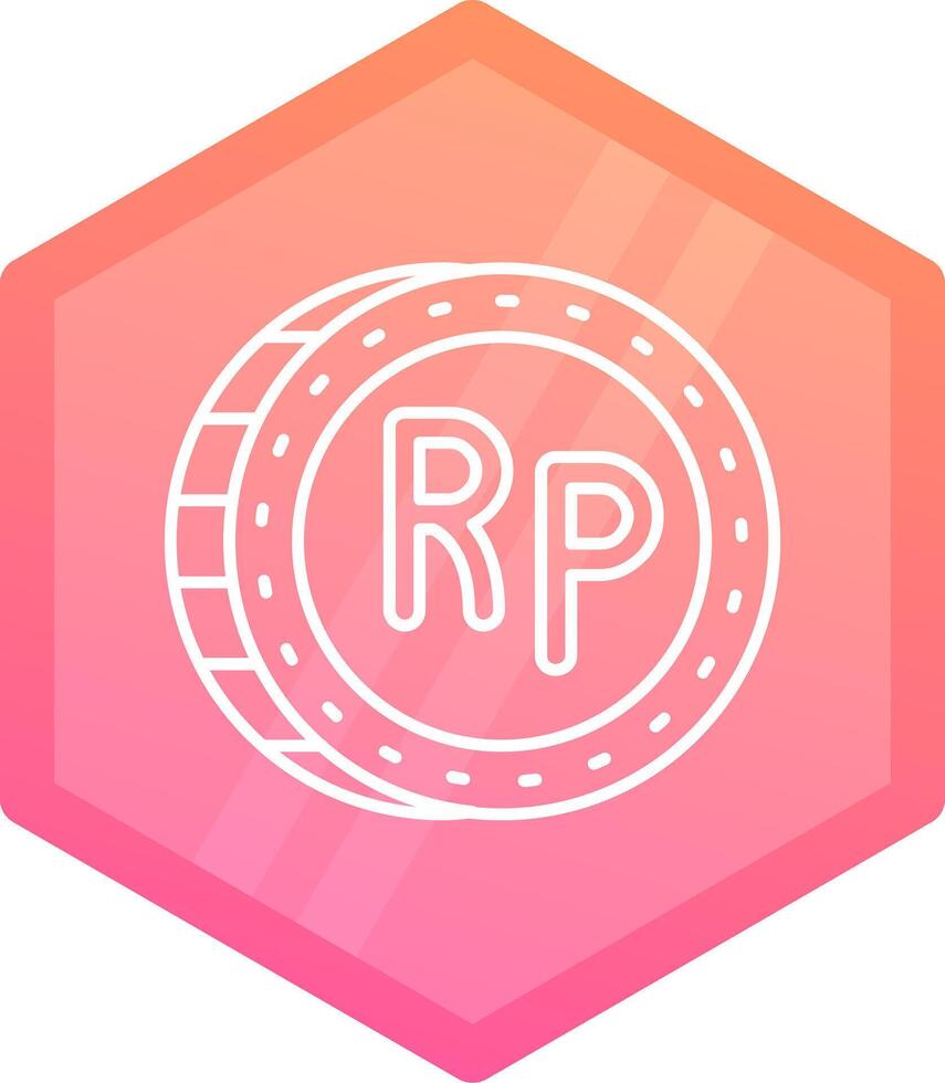 Indonesian rupiah Gradient polygon Icon vector