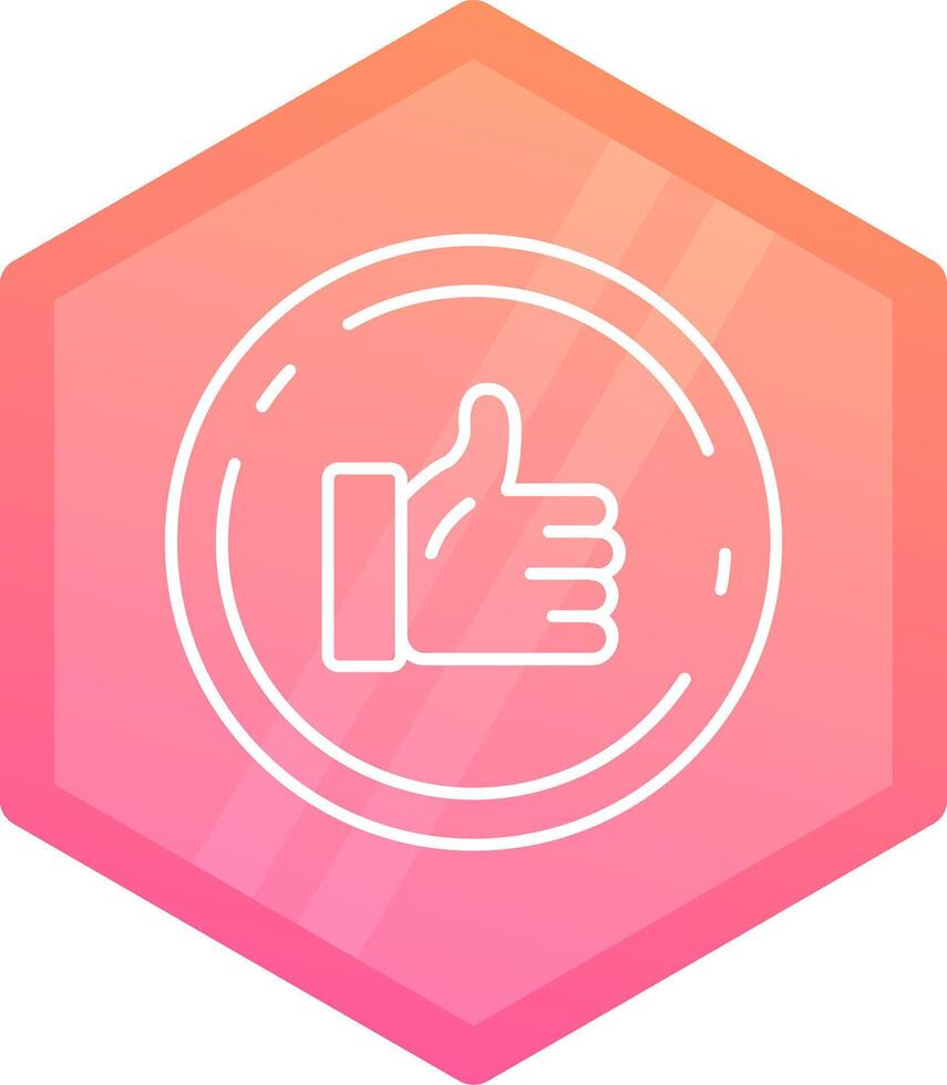 Like Gradient polygon Icon vector