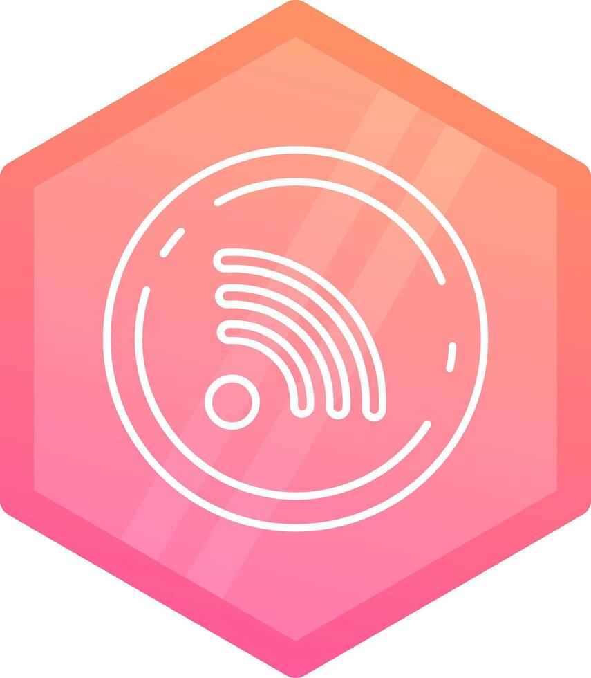 Rss Gradient polygon Icon vector