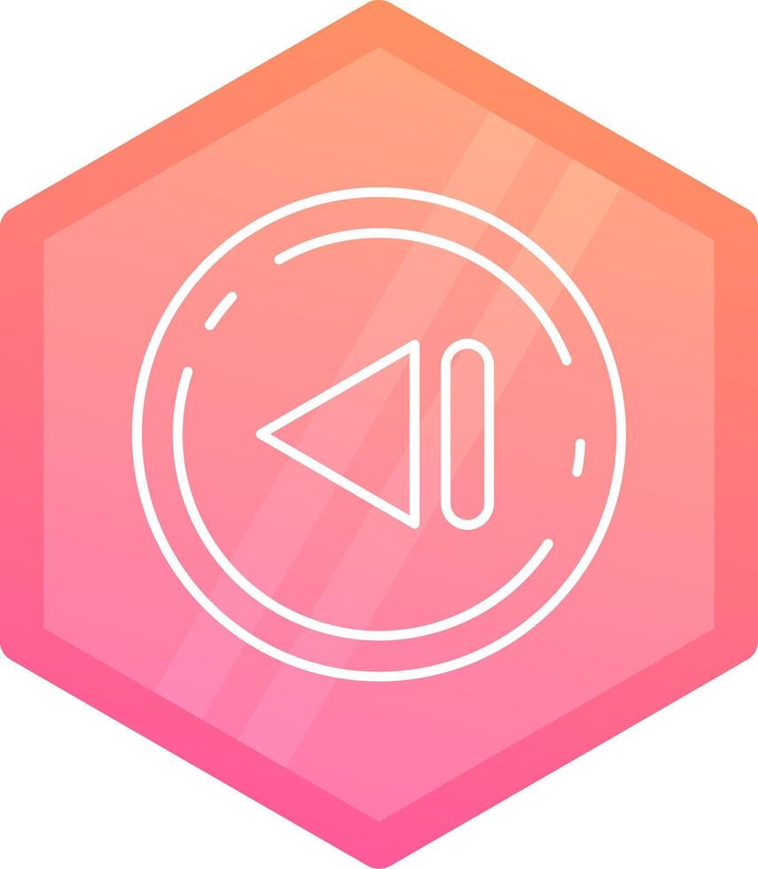 Previous Gradient polygon Icon vector