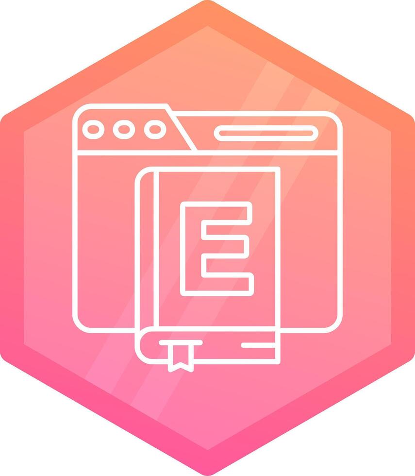 Ebook Gradient polygon Icon vector