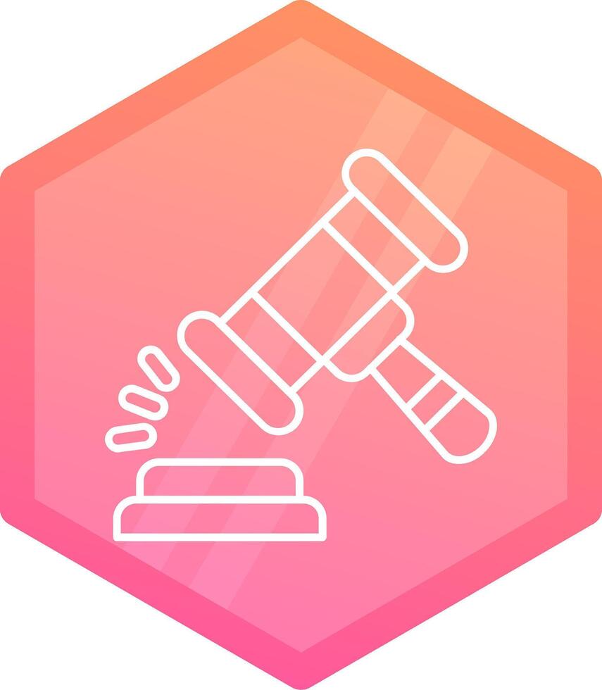 Gavel Gradient polygon Icon vector