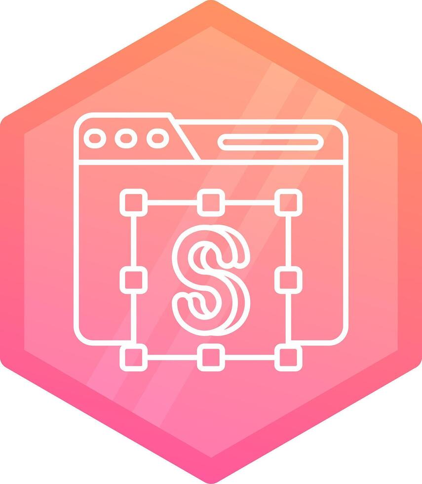 Text editor Gradient polygon Icon vector