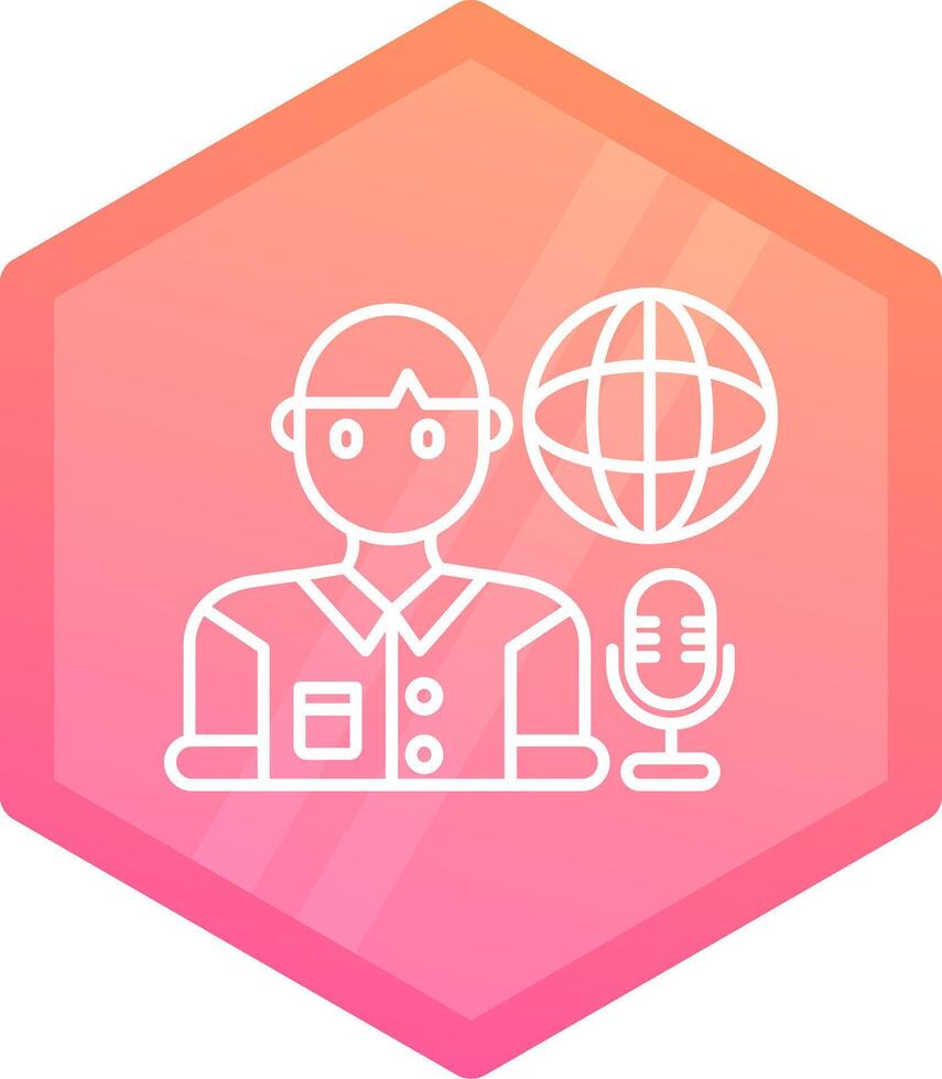 Broadcaster Gradient polygon Icon vector