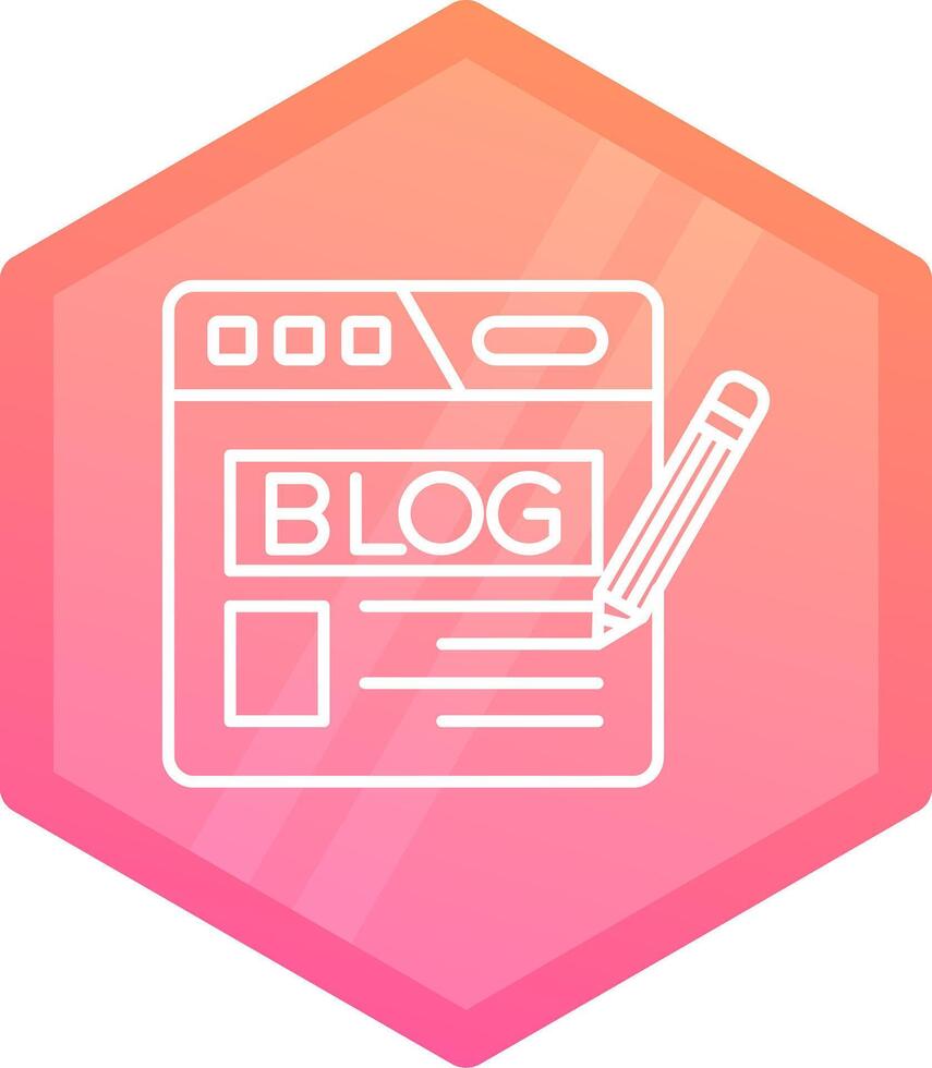 Blog Gradient polygon Icon vector