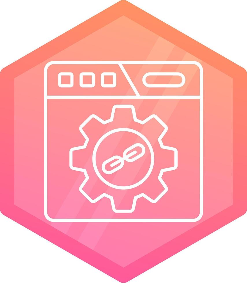 Backlink Gradient polygon Icon vector