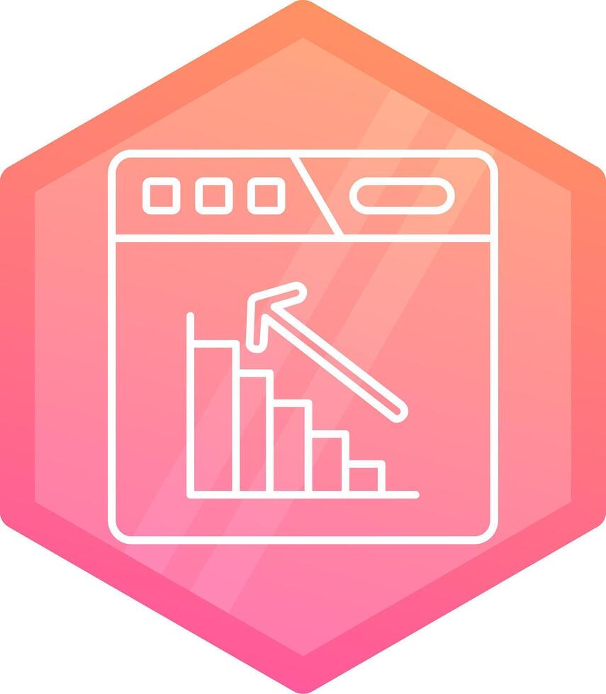 Bar chart Gradient polygon Icon vector