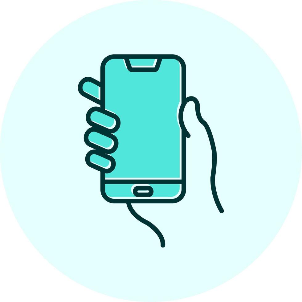 Hands holding mobile phone Vecto Icon vector