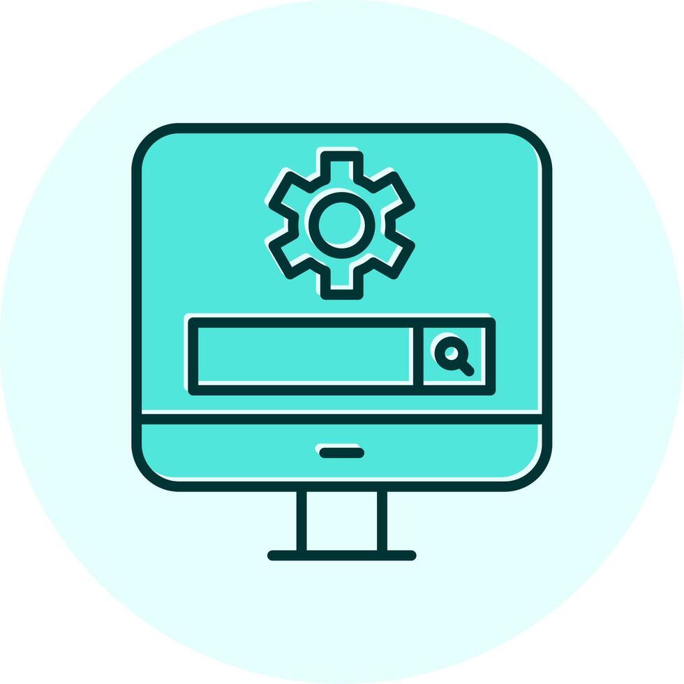 Computer Search Engine Vecto Icon vector
