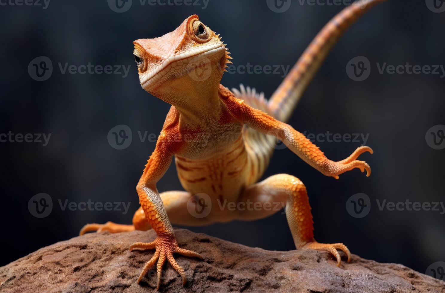 AI generated Strengthening Lizard pose fun. Generate Ai photo