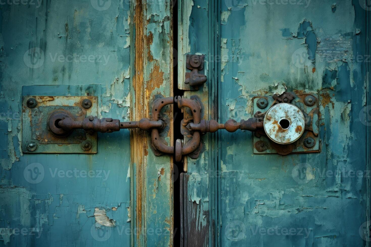 AI generated Daunting Locked door. Generate Ai photo