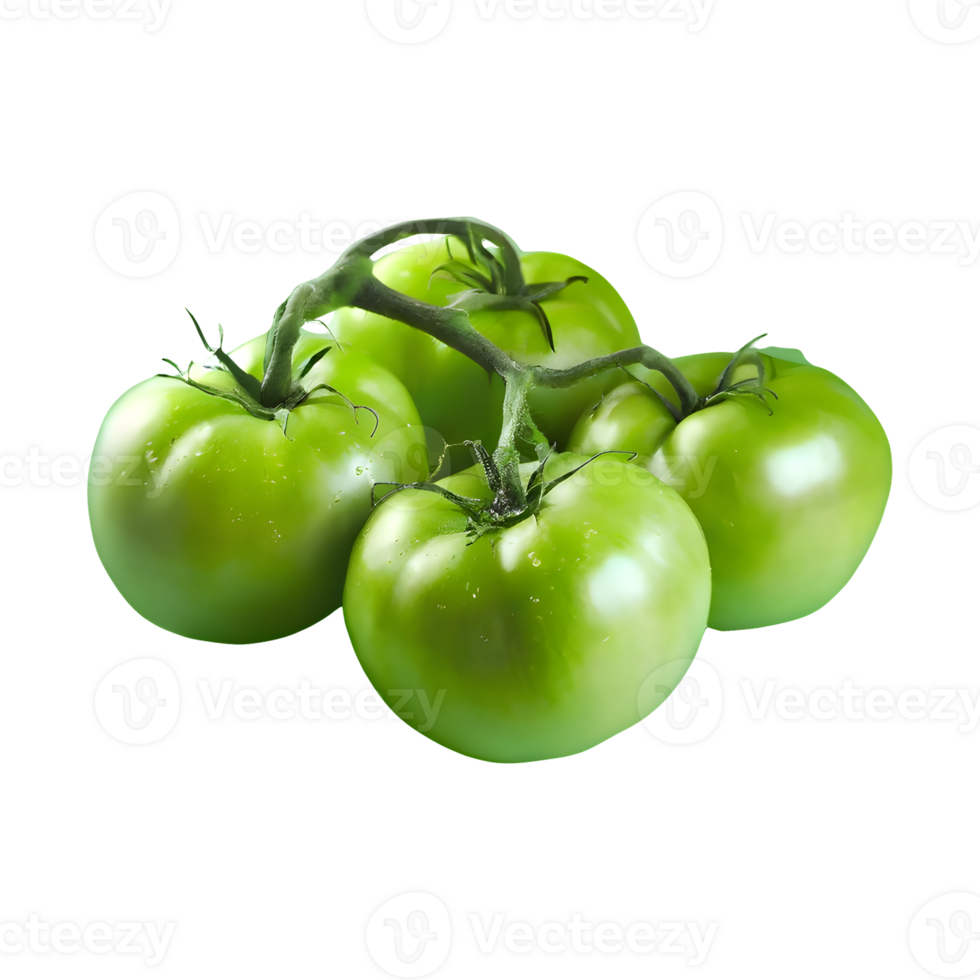 AI generated Fresh green tomatoes isolated on transparent background png