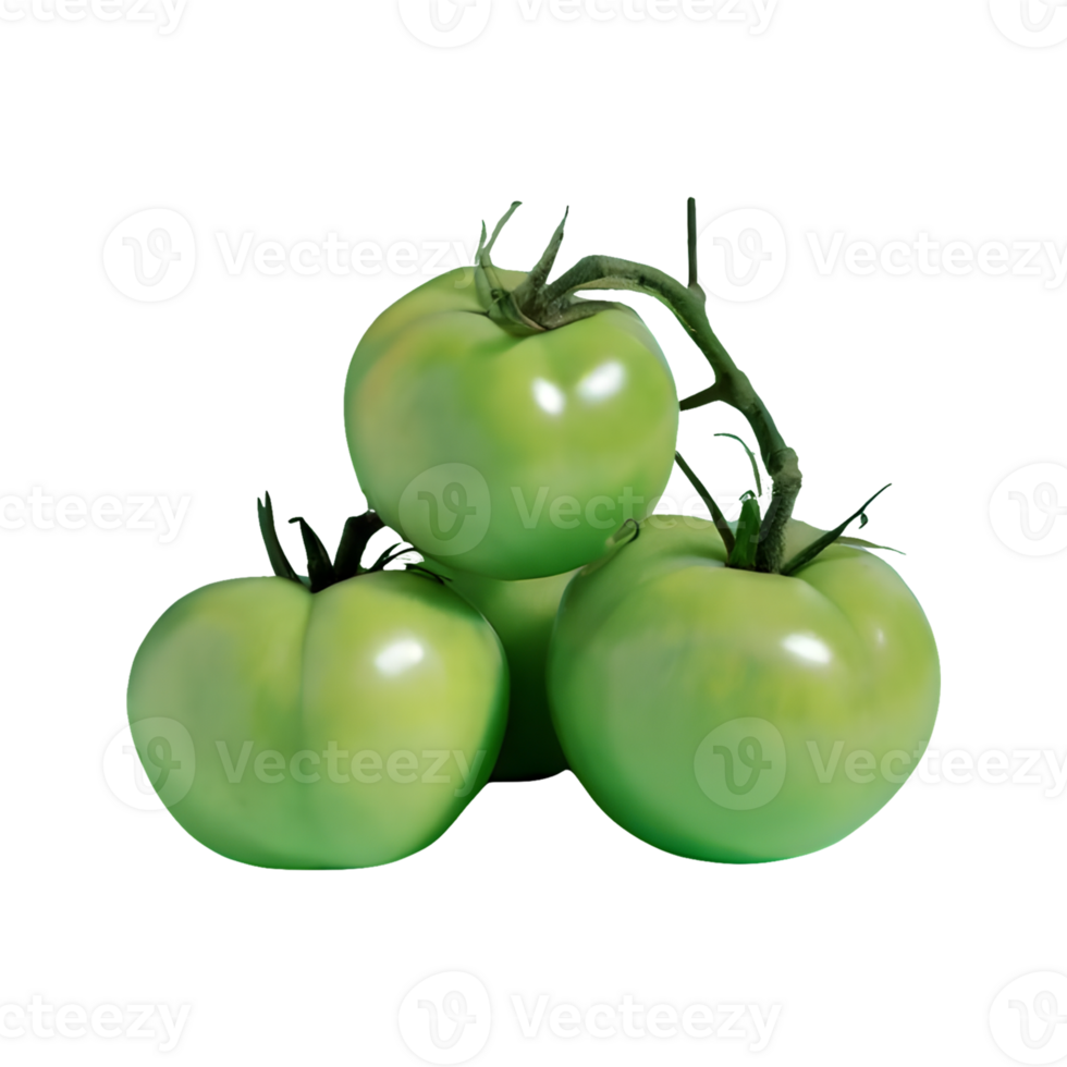 AI generated Fresh green tomatoes isolated on transparent background png