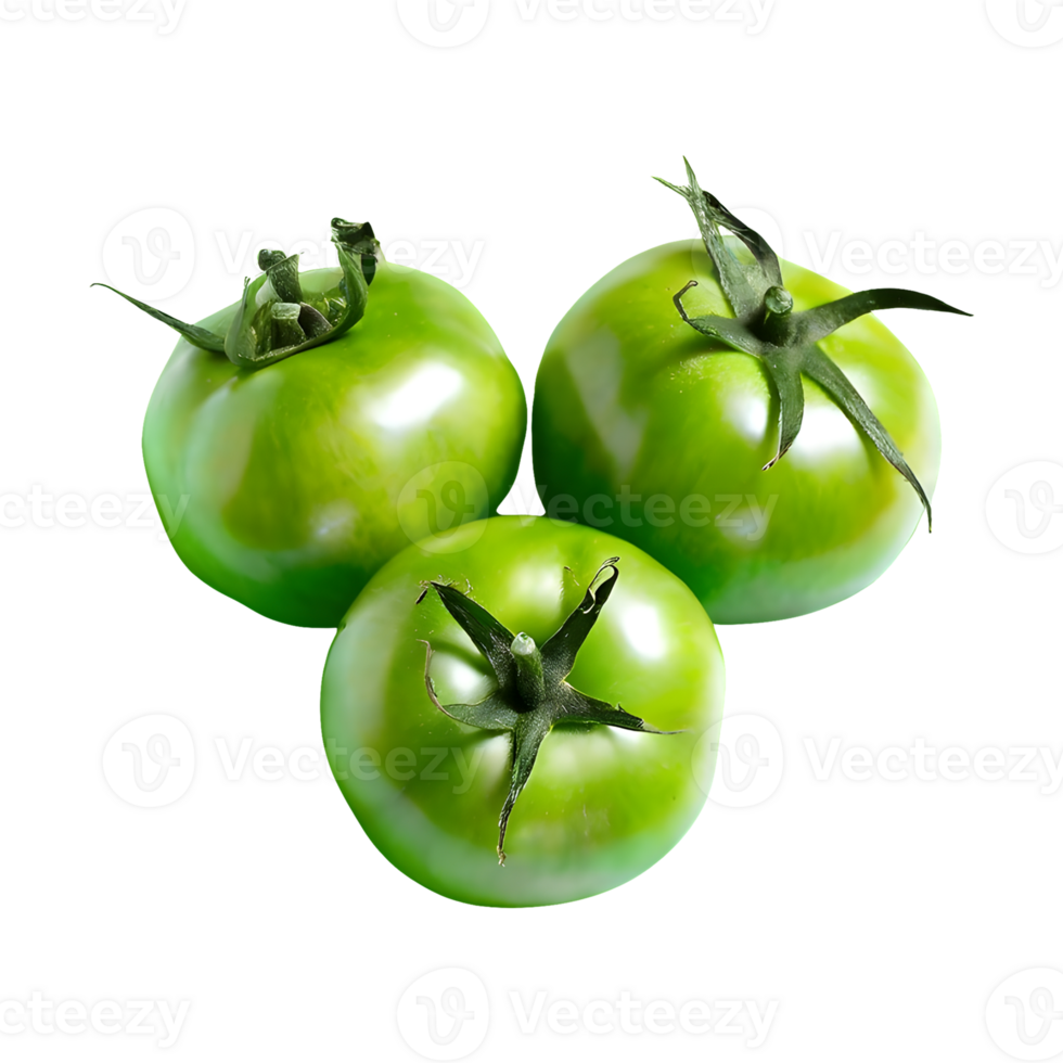 AI generated Fresh green tomatoes isolated on transparent background png