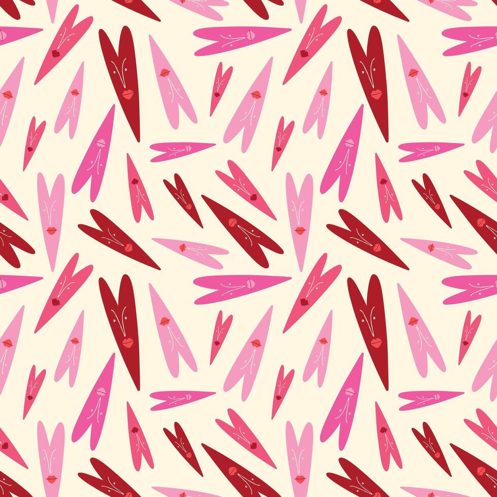 Valentine's Day pattern with colorful hearts vector