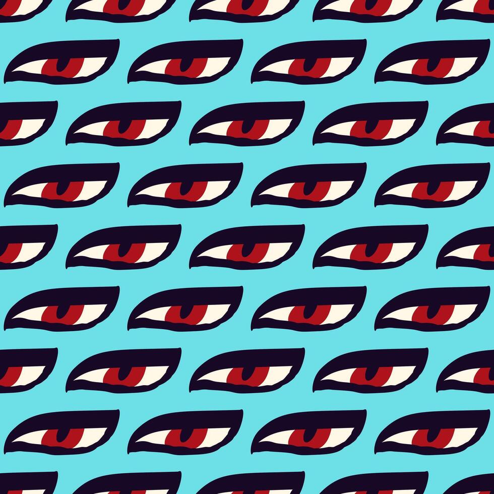 Ethnical magical mystical eyes seamless pattern. Vector illustration in doodle style