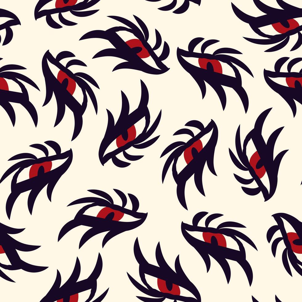 Ethnical magical mystical eyes seamless pattern. Vector illustration in doodle style