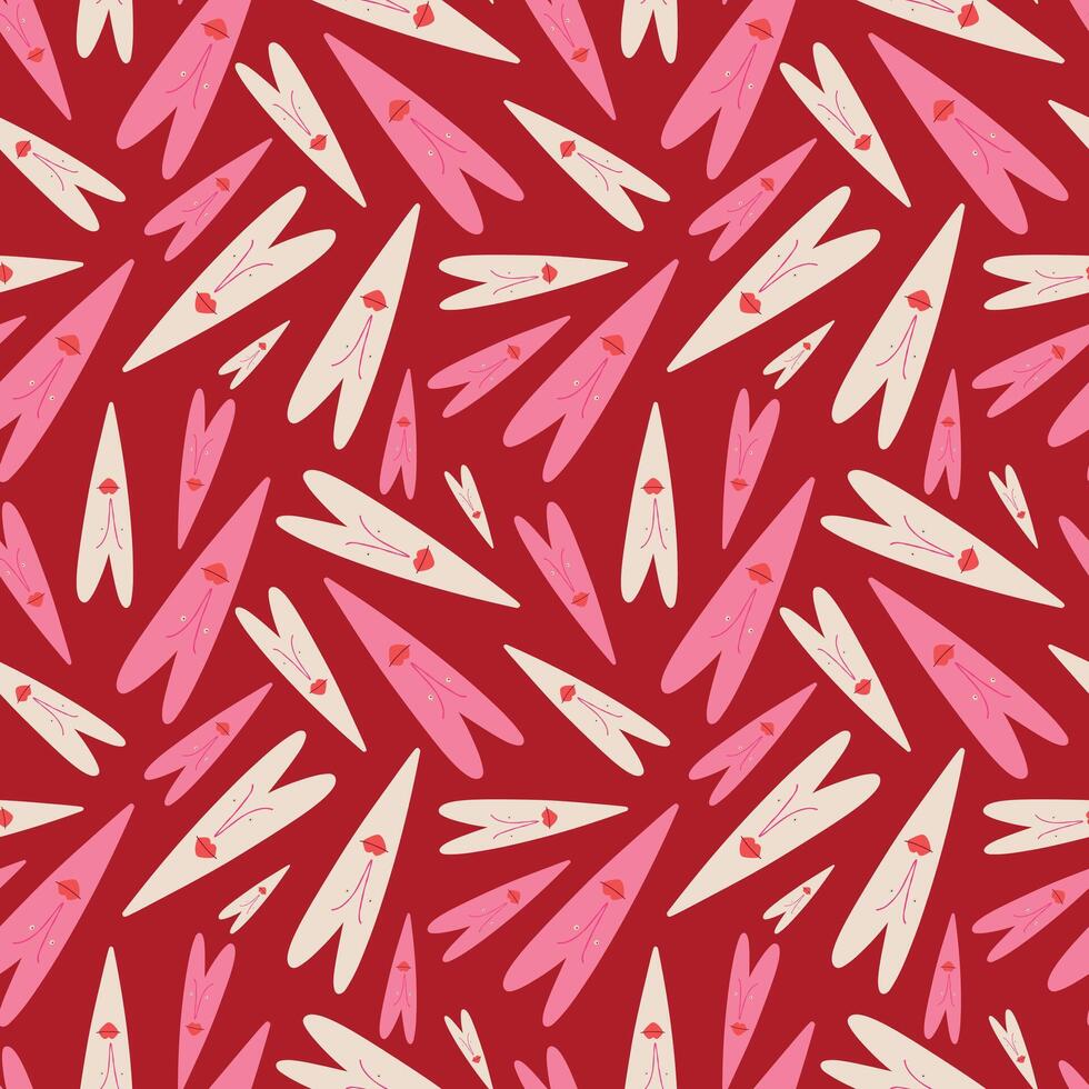Red pattern with red hearts for Valentine's Day and Halloween holidays vector