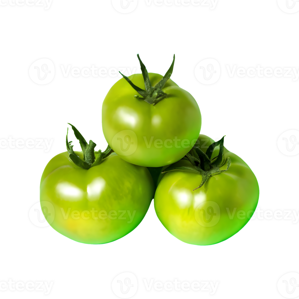 AI generated Fresh green tomatoes isolated on transparent background png