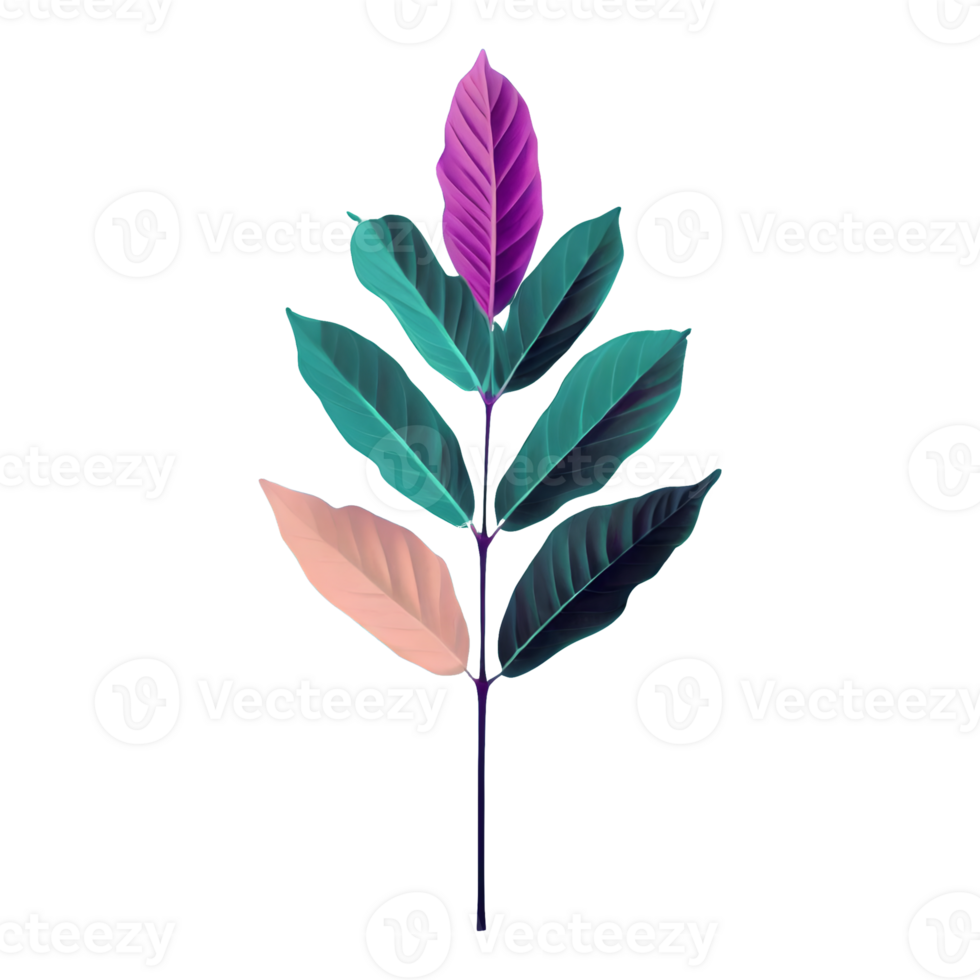 AI generated Leaves color change isolated on transparent background png