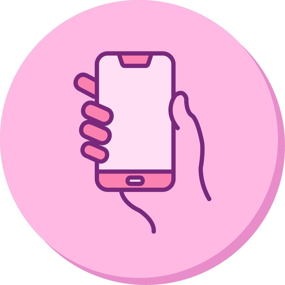 Hands holding mobile phone Vecto Icon vector