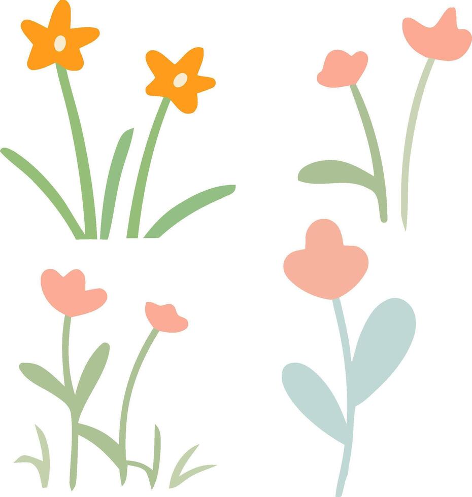 Pastel Doodle Flower vector