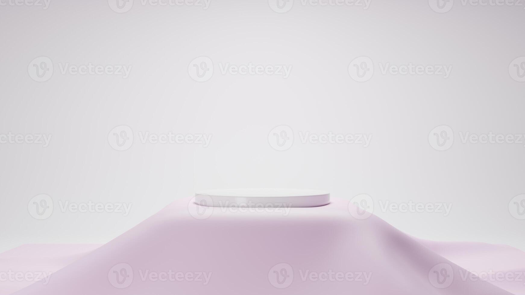 3D Rendering Pastel pink background with white podium photo